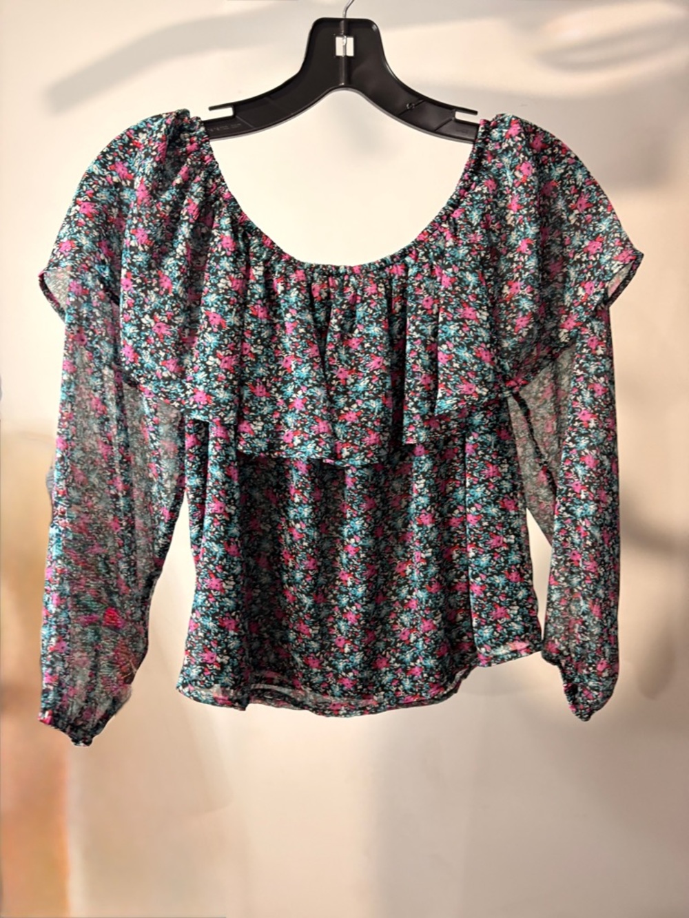 Hollister Y2k Milkmaid Peasant Top Floral
